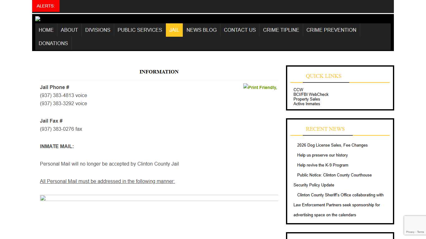 Information Clinton County Sheriff's Office